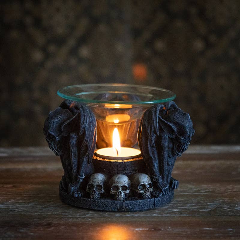 Nosferatu Essential Oil burner Tea Light Candle Holder With Skulls Candle Holder - Gothic & Alternative Gift - Haunted