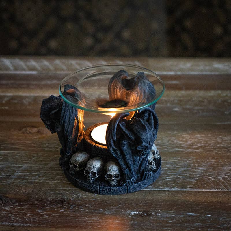 Nosferatu Essential Oil burner Tea Light Candle Holder With Skulls Candle Holder - Gothic & Alternative Gift - Haunted