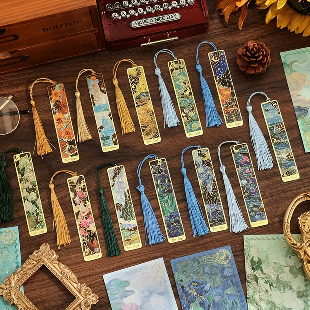 Oil Painting Metal Bookmarks with tassel Bookmarks - Gothic & Alternative Gift - Haunted