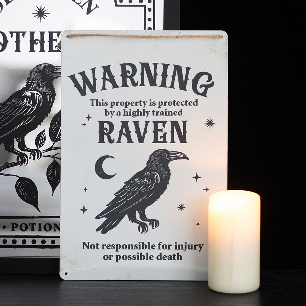 Old Raven Apothecary Mirrored Wall Art Wall Hanging - Gothic & Alternative Gift - Haunted