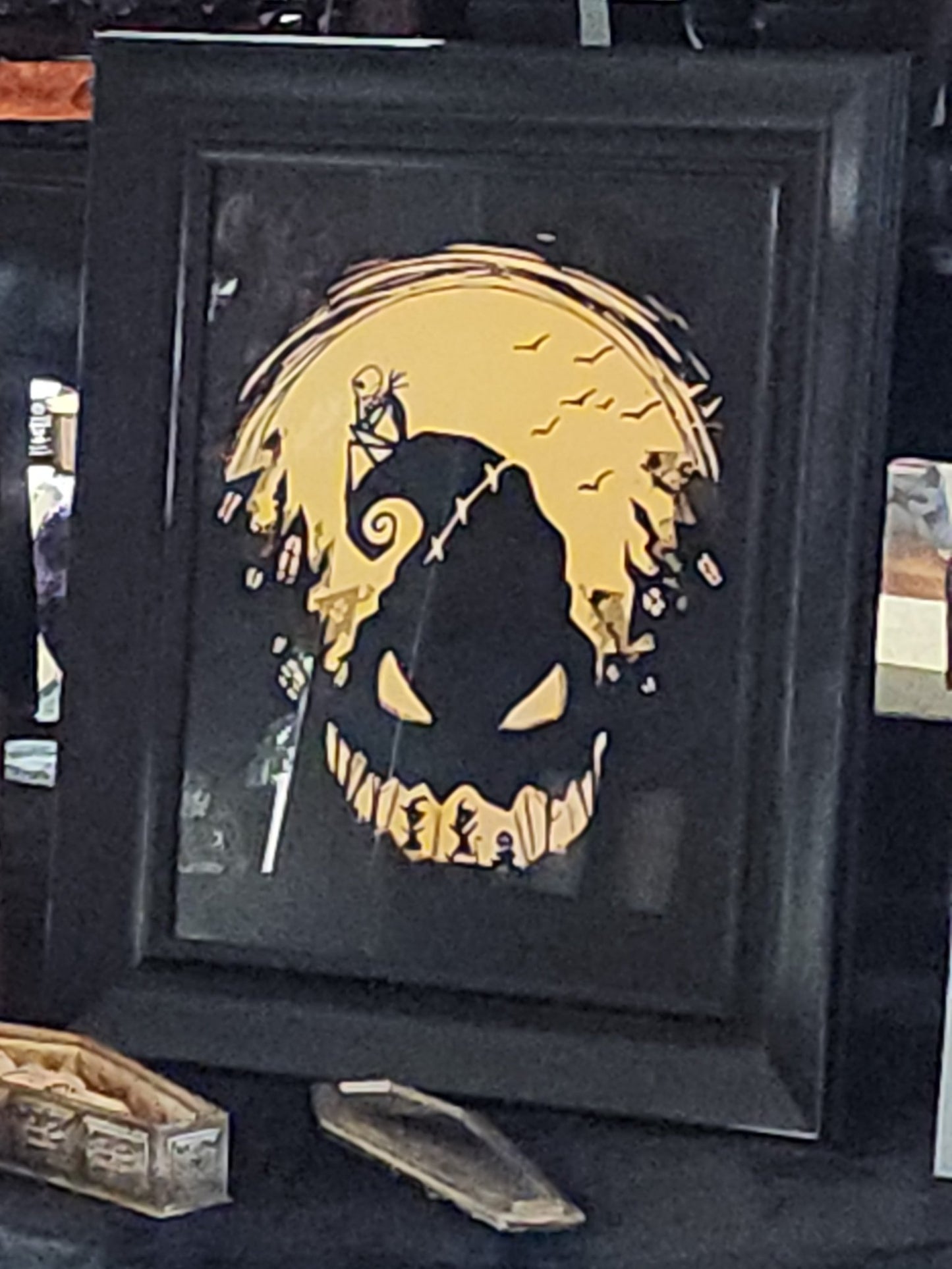 Oogie Boogie Nightmare before Christmas Framed Print Wall Hanging - Gothic & Alternative Gift - Haunted