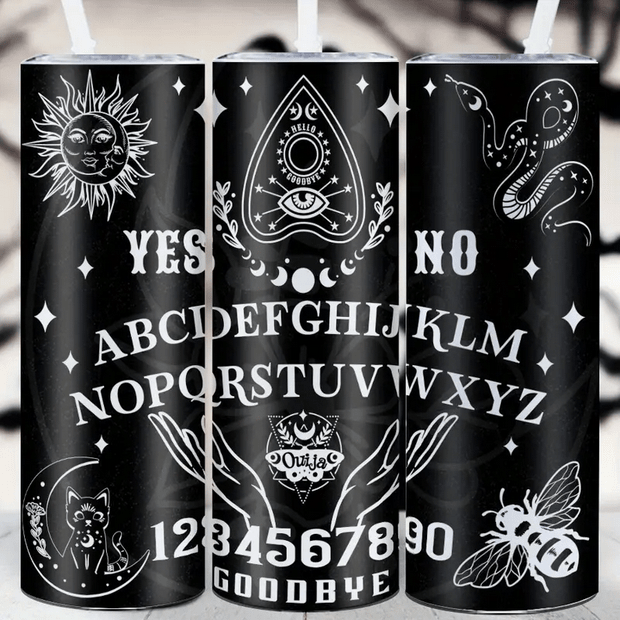 Ouija Board Stainless Steel Travel Coffee Cup Tumbler Drinkware - Gothic & Alternative Gift - Haunted