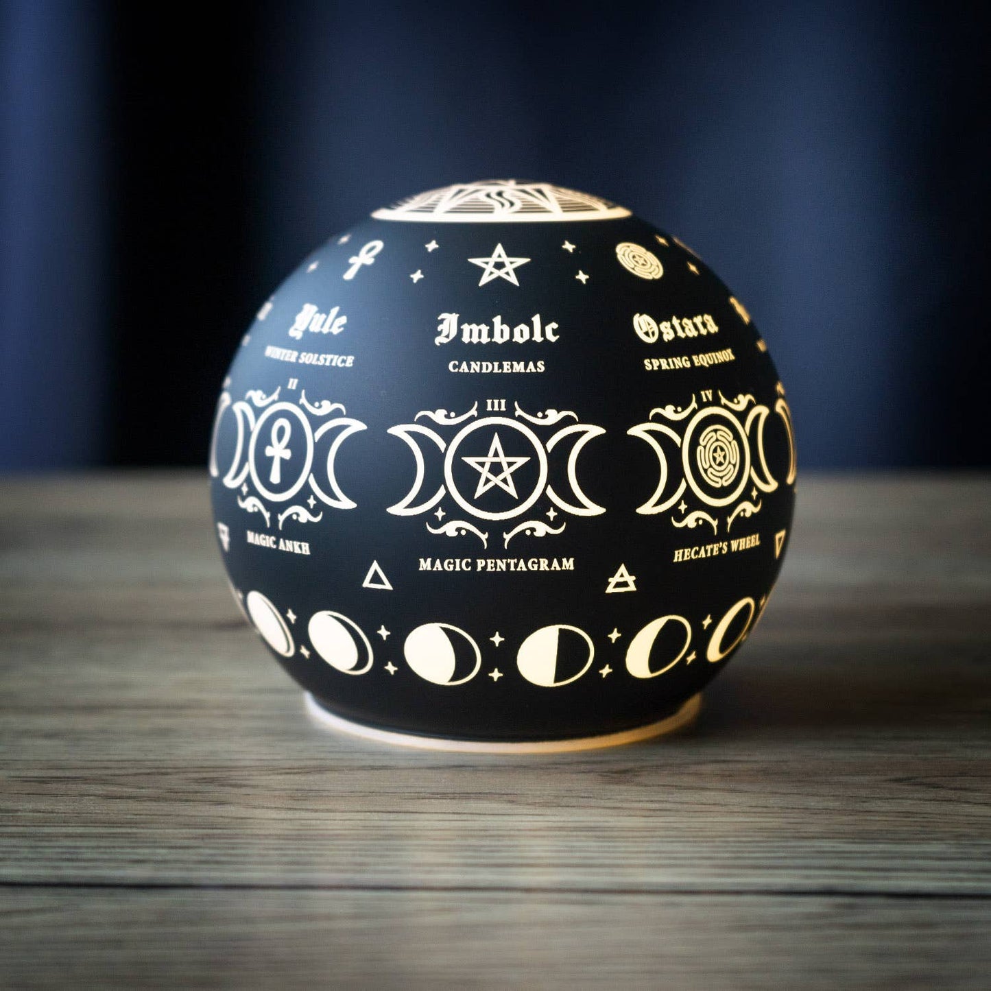 Pagan Calendar LED Globe Light Night Light Home Decor - Gothic & Alternative Gift - Haunted