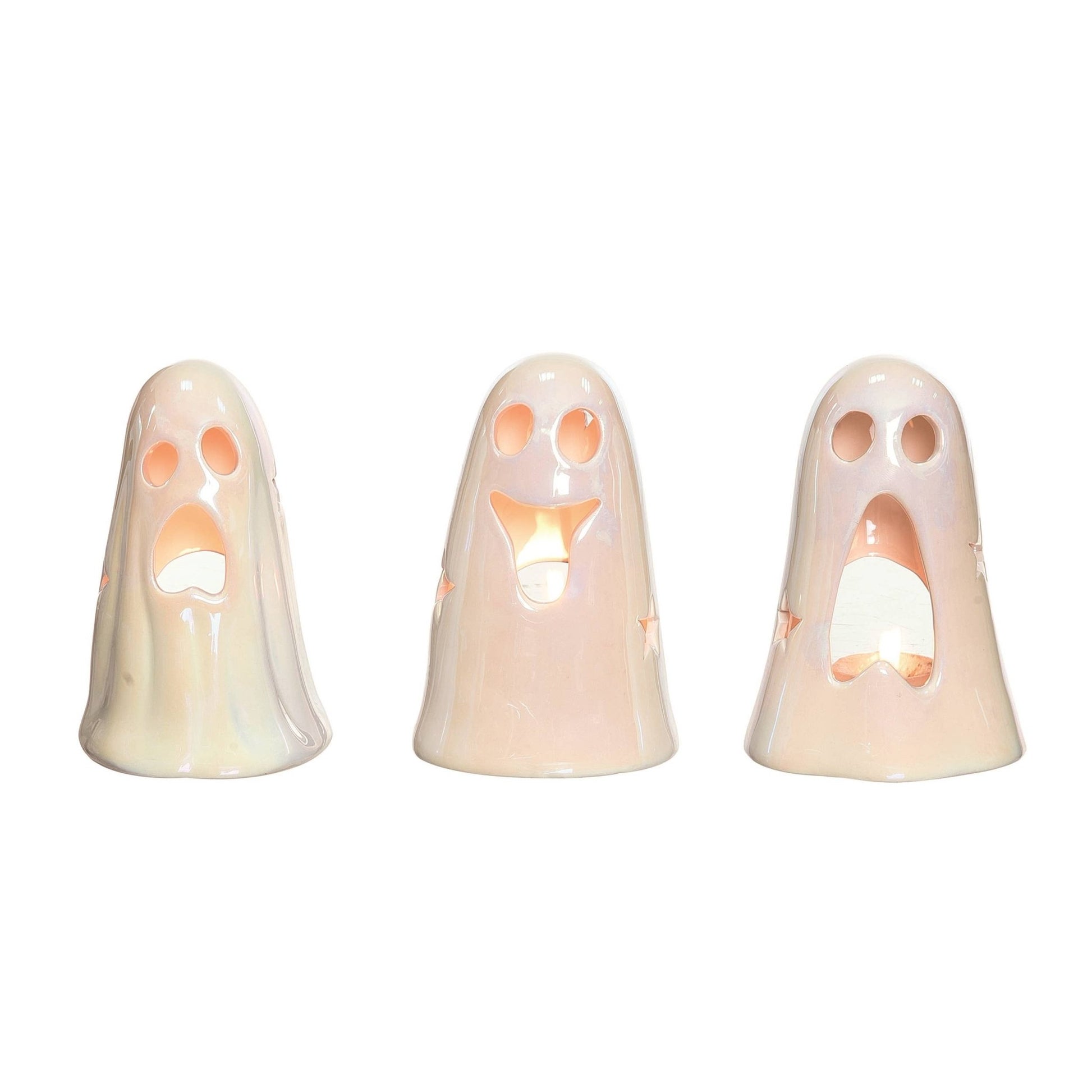 Pearlescent Ghost Candle Holder Votive Candles - Gothic & Alternative Gift - Haunted
