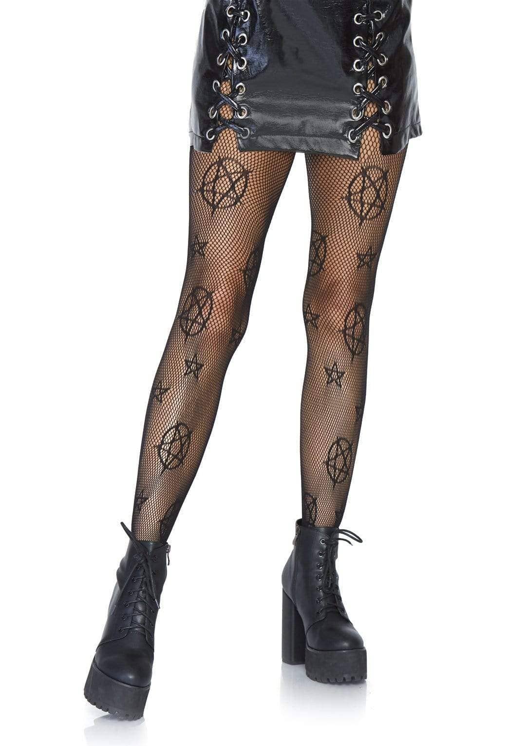 Pentagram Occult Net Tights Stockings Costumes - Gothic & Alternative Gift - Haunted