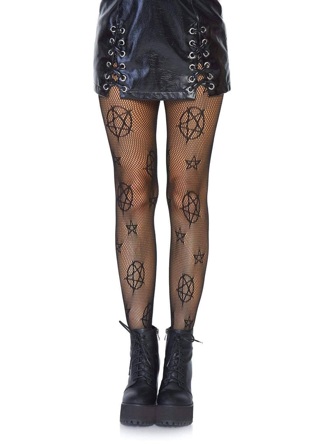 Pentagram Occult Net Tights Stockings Costumes - Gothic & Alternative Gift - Haunted