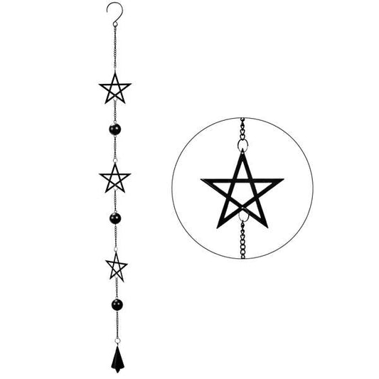 Pentagram Star Hanging Indoor Outdoor Decoration Wind Chime Sun Catcher Witch Supplies - Gothic & Alternative Gift - Haunted