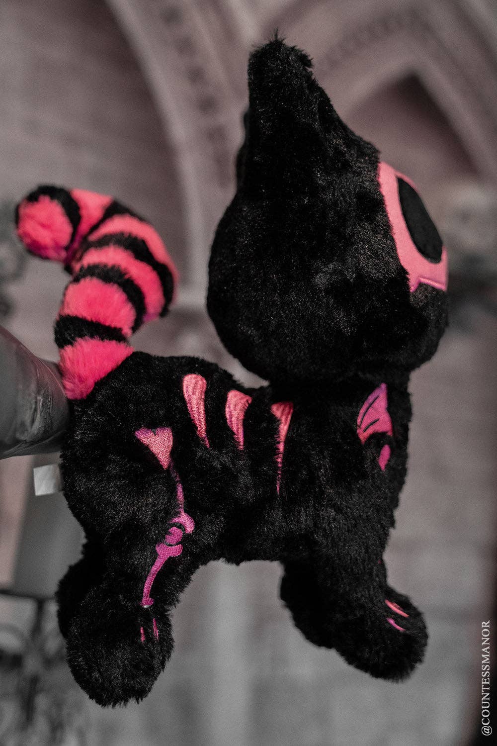 Pink Cat Skeleton Skelekitty Plush Toy Black Cat [Limited Edition] Stuffed Animals - Gothic & Alternative Gift - Haunted