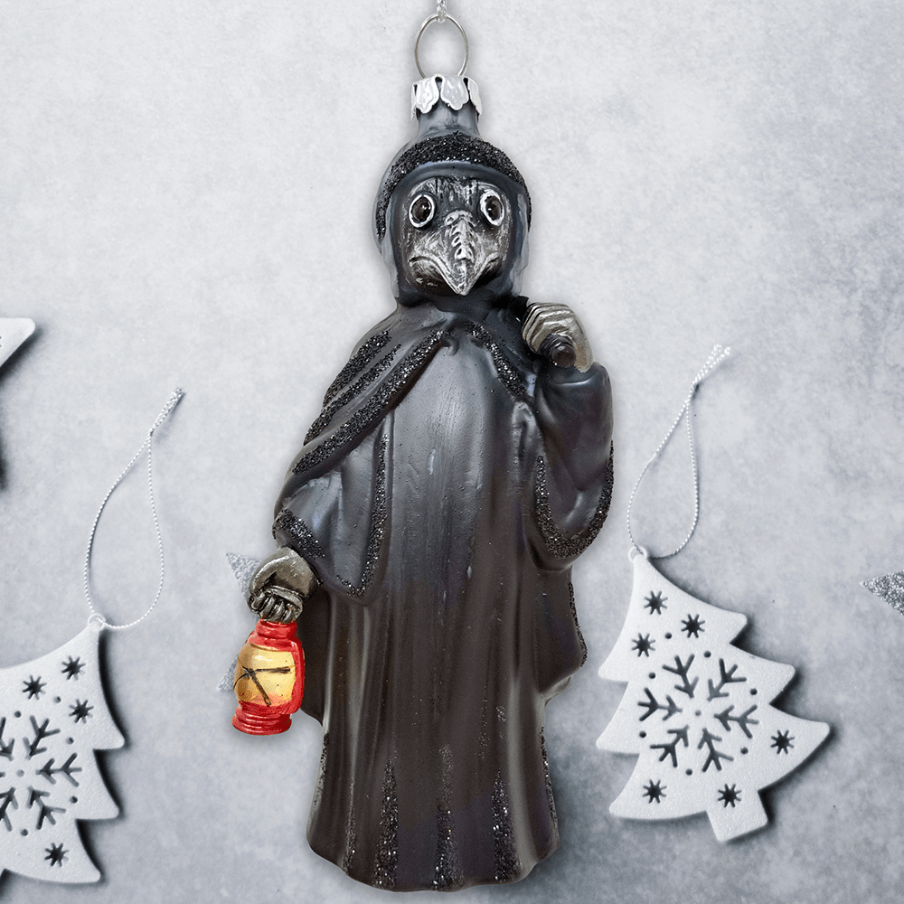 Plague Doctor Glass Christmas Ornament Gothmas, Christmas, Creepmas, Holiday Ornaments - Gothic & Alternative Gift - Haunted