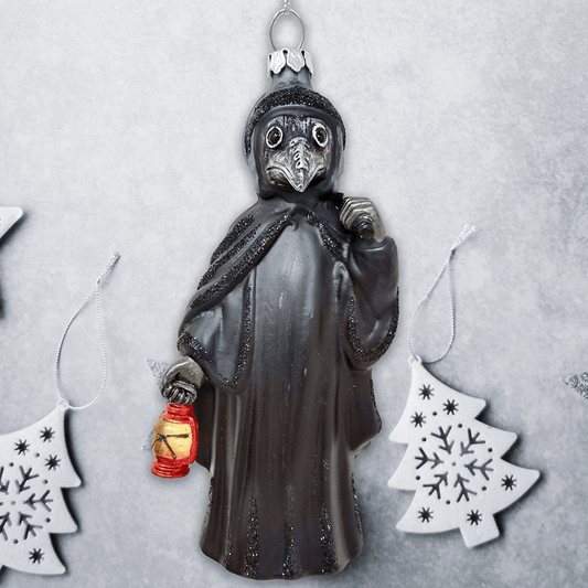 Plague Doctor Glass Christmas Ornament Gothmas, Christmas, Creepmas, Holiday Ornaments - Gothic & Alternative Gift - Haunted