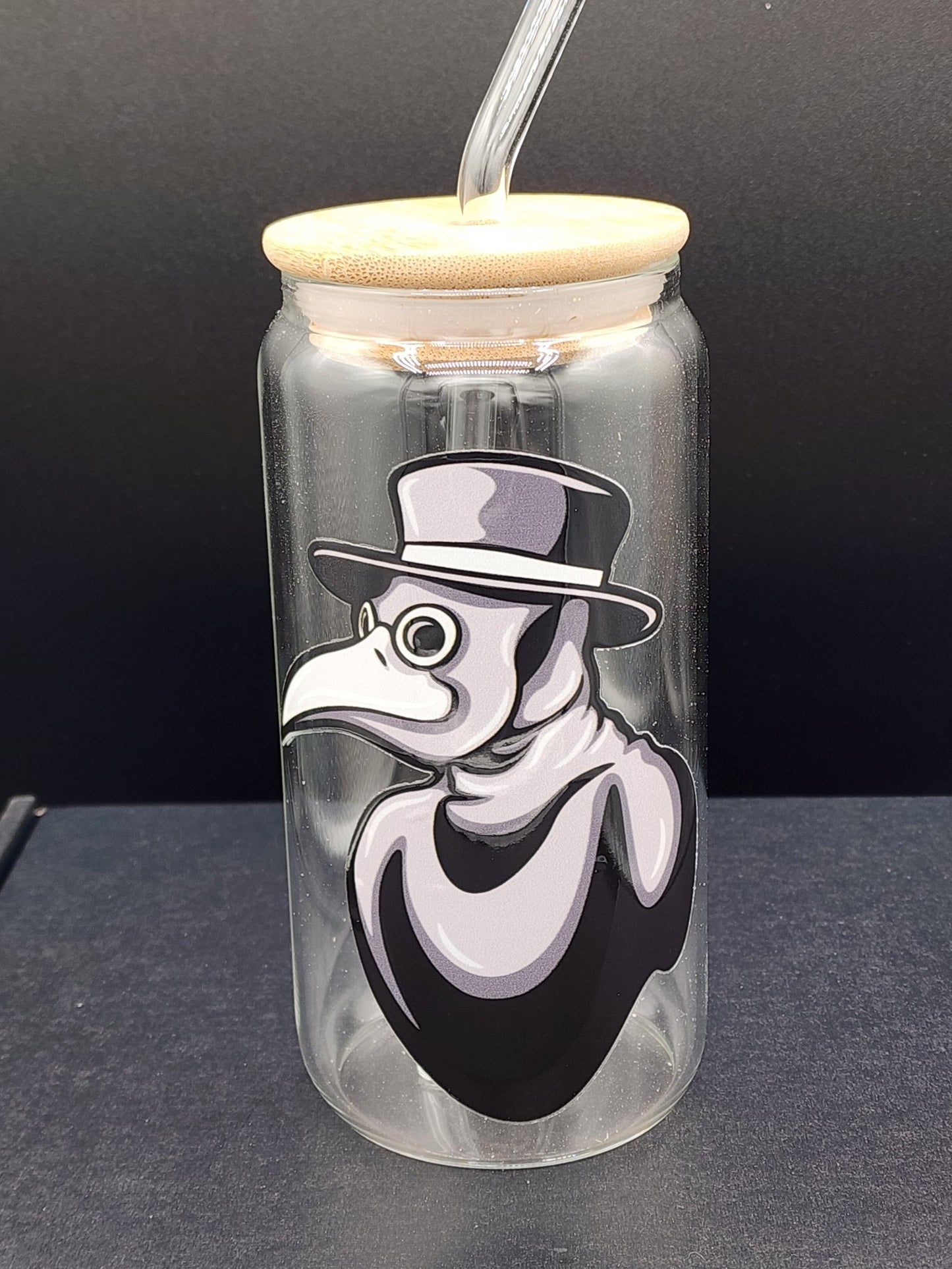 Plague Doctor Glass Tumbler Drinkware - Gothic & Alternative Gift - Haunted