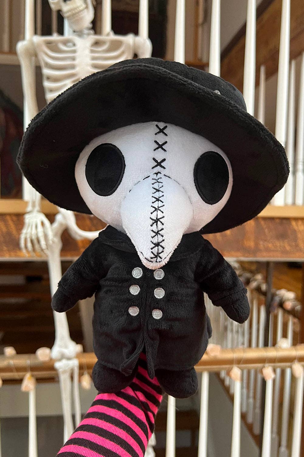 Plague Doctor Plush Toy Embroidered Stuffed Animals - Gothic & Alternative Gift - Haunted