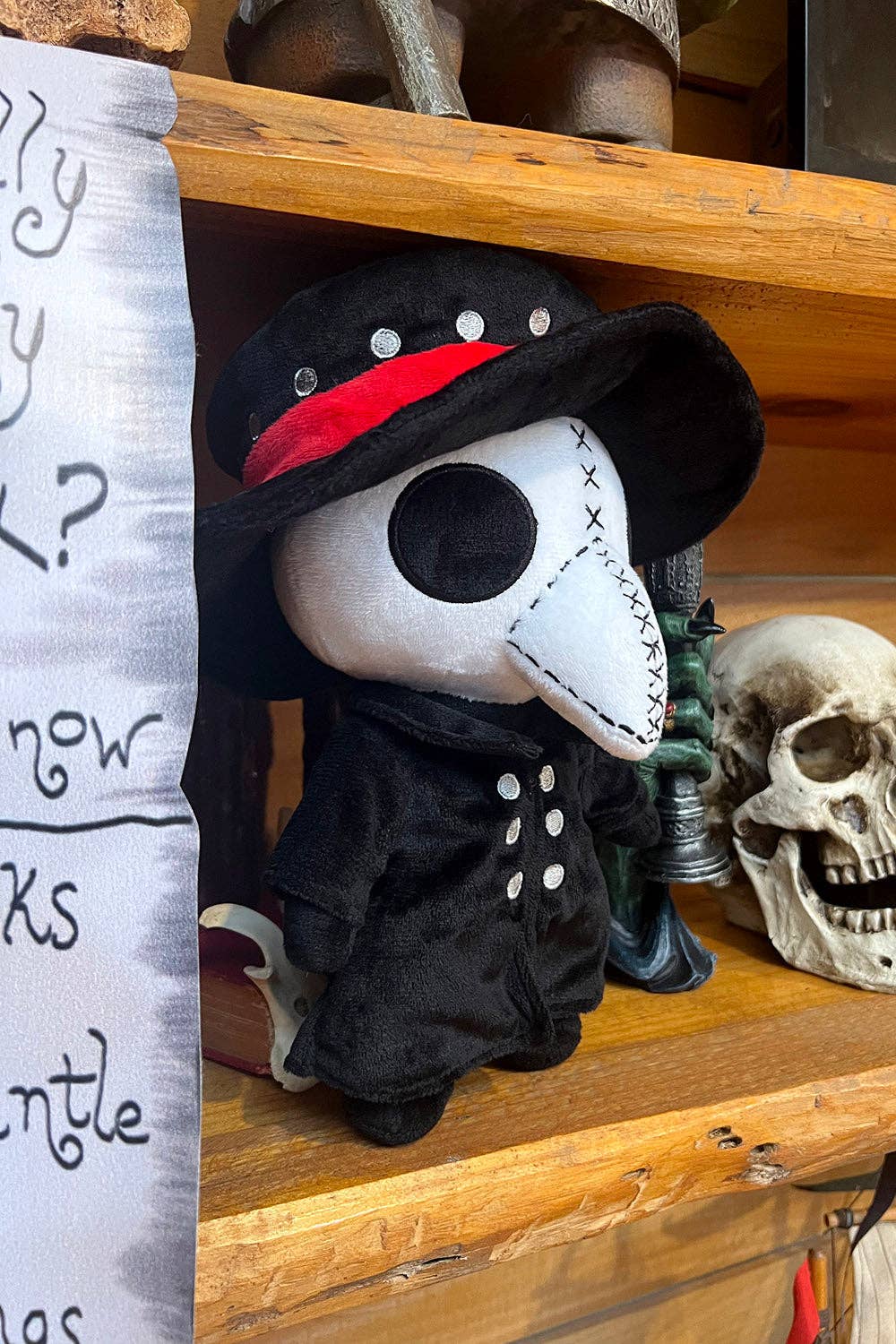 Plague Doctor Plush Toy Embroidered Stuffed Animals - Gothic & Alternative Gift - Haunted