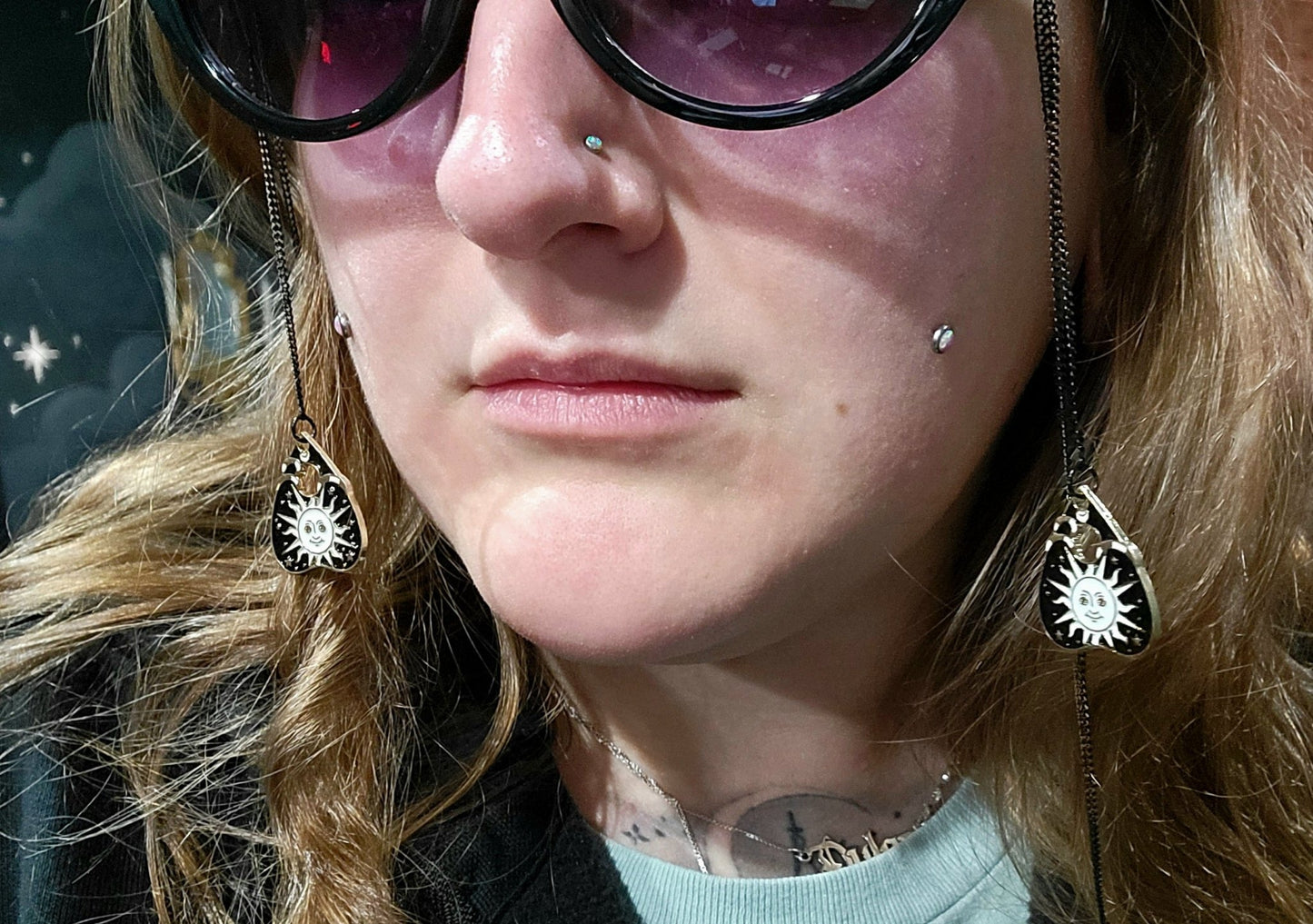 Planchette Goth Eye Glass Chain Glasses - Gothic & Alternative Gift - Haunted