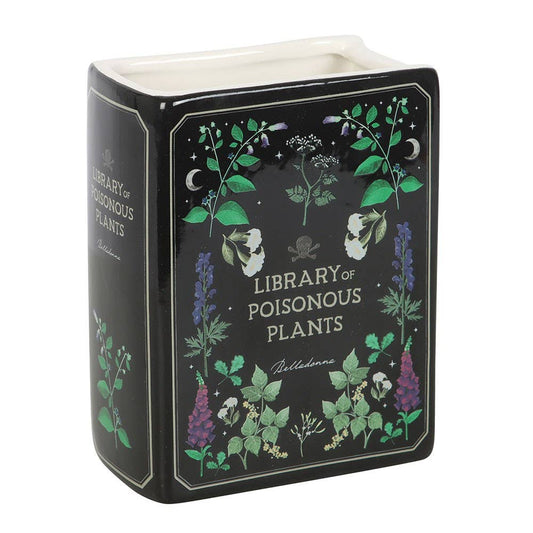 Poisonous Plants Book Shaped Ceramic Vase Plant Pot Garden Decor - Gothic & Alternative Gift - Haunted