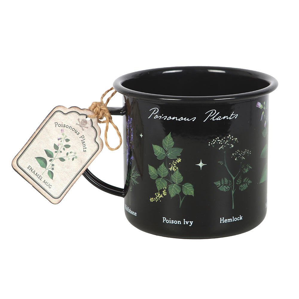 Poisonous Plants Enamel Mug Deadly Nightshade drinkware - Gothic & Alternative Gift - Haunted