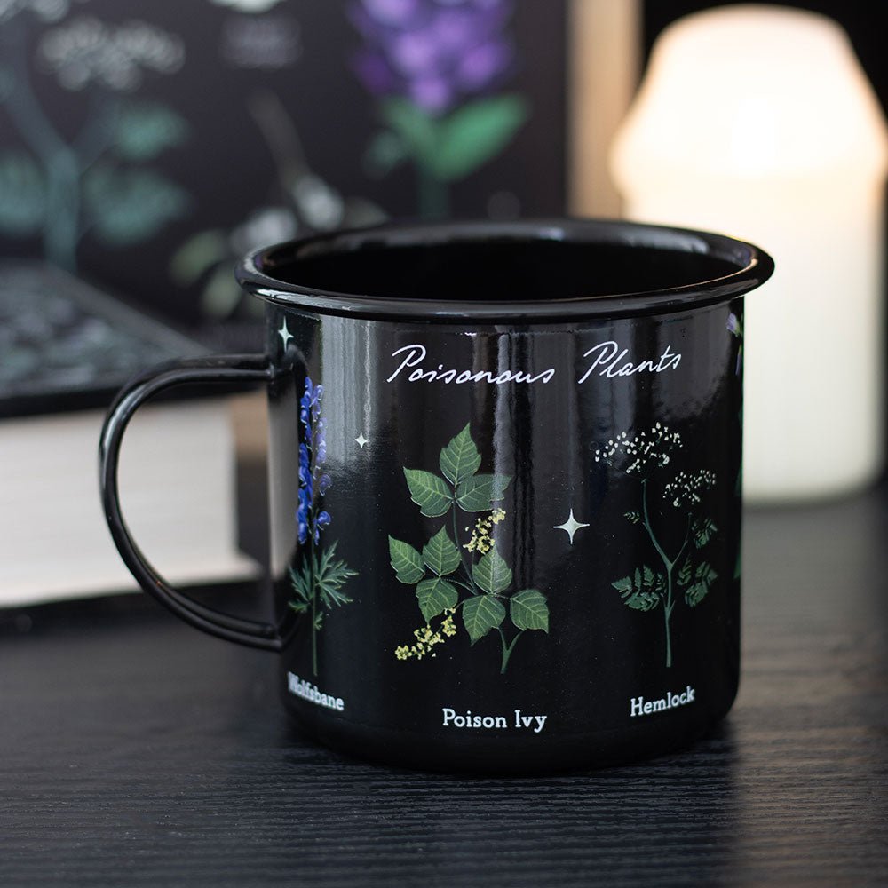 Poisonous Plants Enamel Mug Deadly Nightshade drinkware - Gothic & Alternative Gift - Haunted
