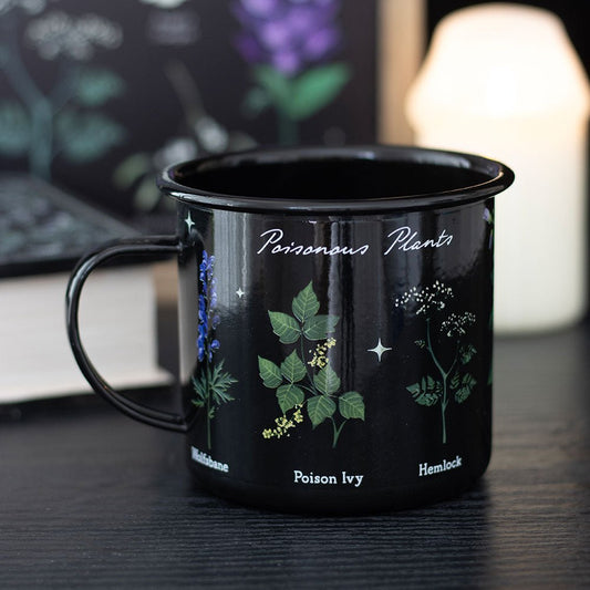 Poisonous Plants Enamel Mug Deadly Nightshade drinkware - Gothic & Alternative Gift - Haunted