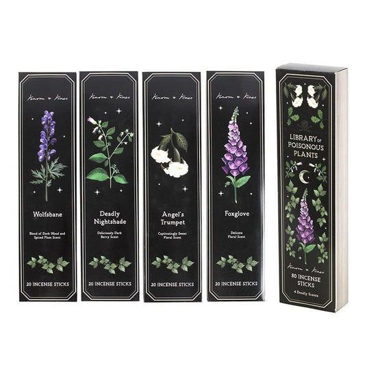 Poisonous Plants Incense Sticks Wolfsbane, Deadly Nightshade, Angel's Trumpet, Foxglove Incense and Incense Holders,Incense, - Gothic & Alternative Gift - Haunted