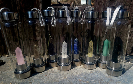 Premium Crystal Infusion Water Bottle Crystals - Gothic & Alternative Gift - Haunted
