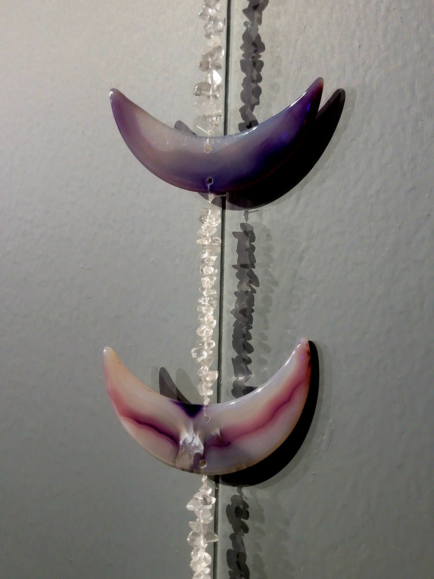 Purple Agate Moon phase hanging wall art. Crystals - Gothic & Alternative Gift - Haunted