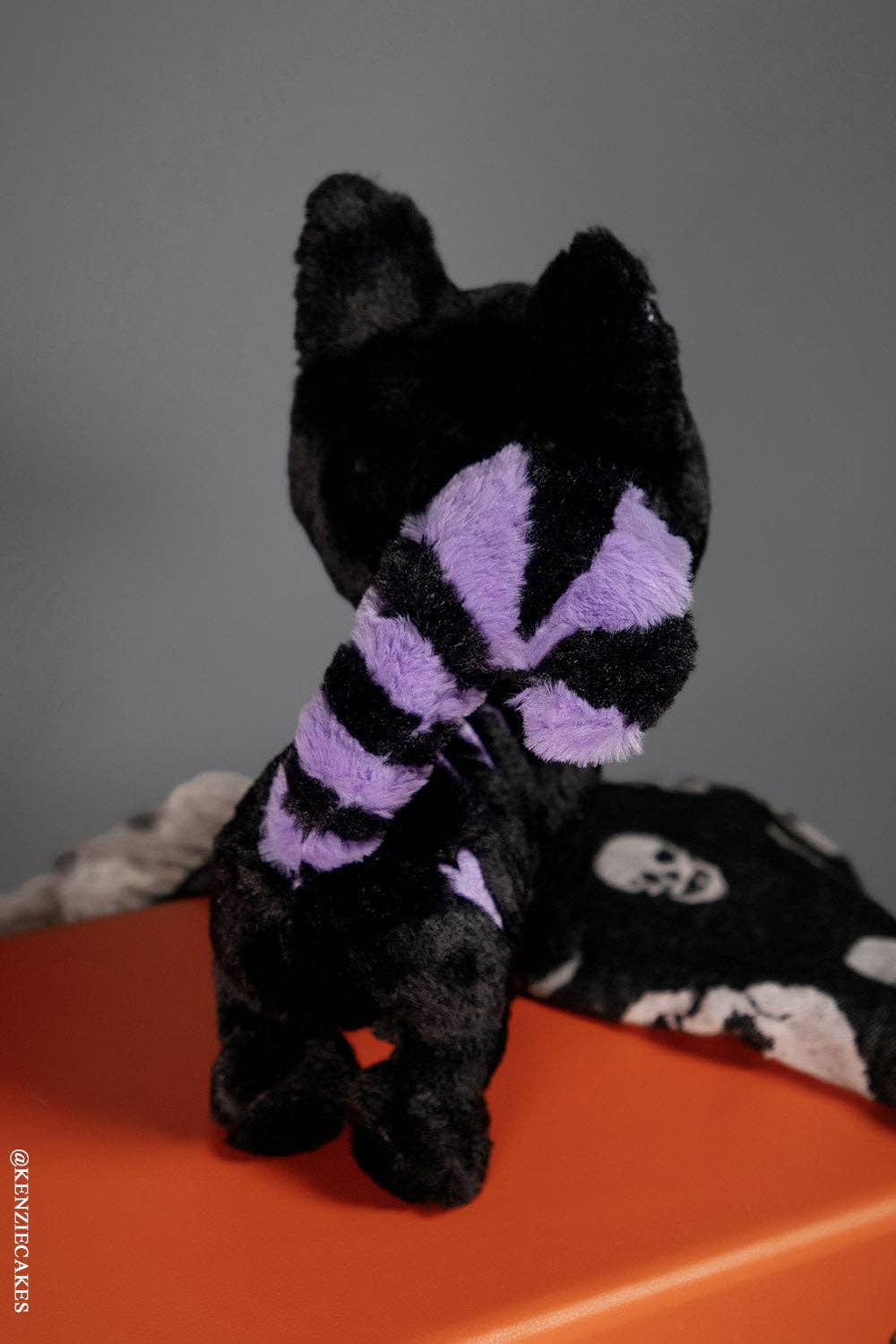 Purple Cat Skeleton Skelekitty Plush Toy LIMITED EDITION Black Cat Stuffed Animals - Gothic & Alternative Gift - Haunted