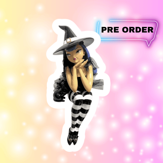 Purple Hair Shelf Sitting Witch Figurine by December Diamonds Home Decor - Gothic & Alternative Gift - Haunted