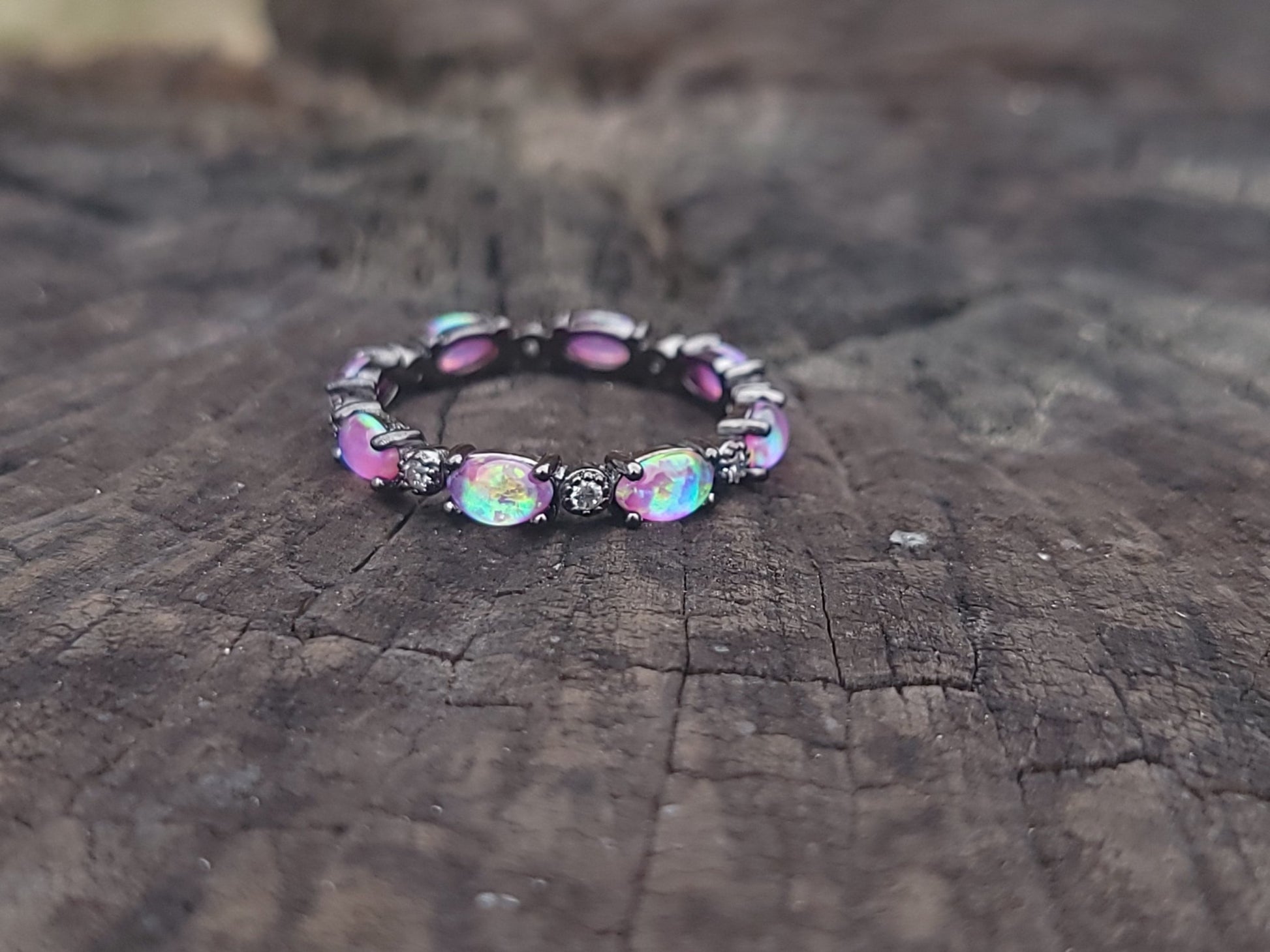 Purple Opal Gemstone Ring Jewelry - Gothic & Alternative Gift - Haunted