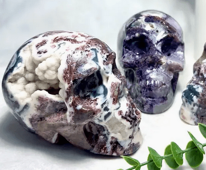 Purple Sphalerite Crystal Skull (Large) - Gothic & Alternative Gift - Haunted