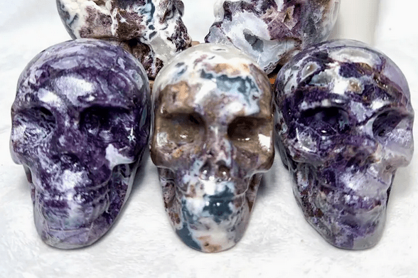 Purple Sphalerite Crystal Skull (Large) - Gothic & Alternative Gift - Haunted
