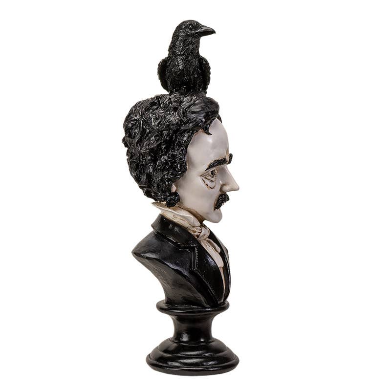 Quoth the Rave, Edgar Allen Poe Bust Statue Figurine Home Decor - Gothic & Alternative Gift - Haunted