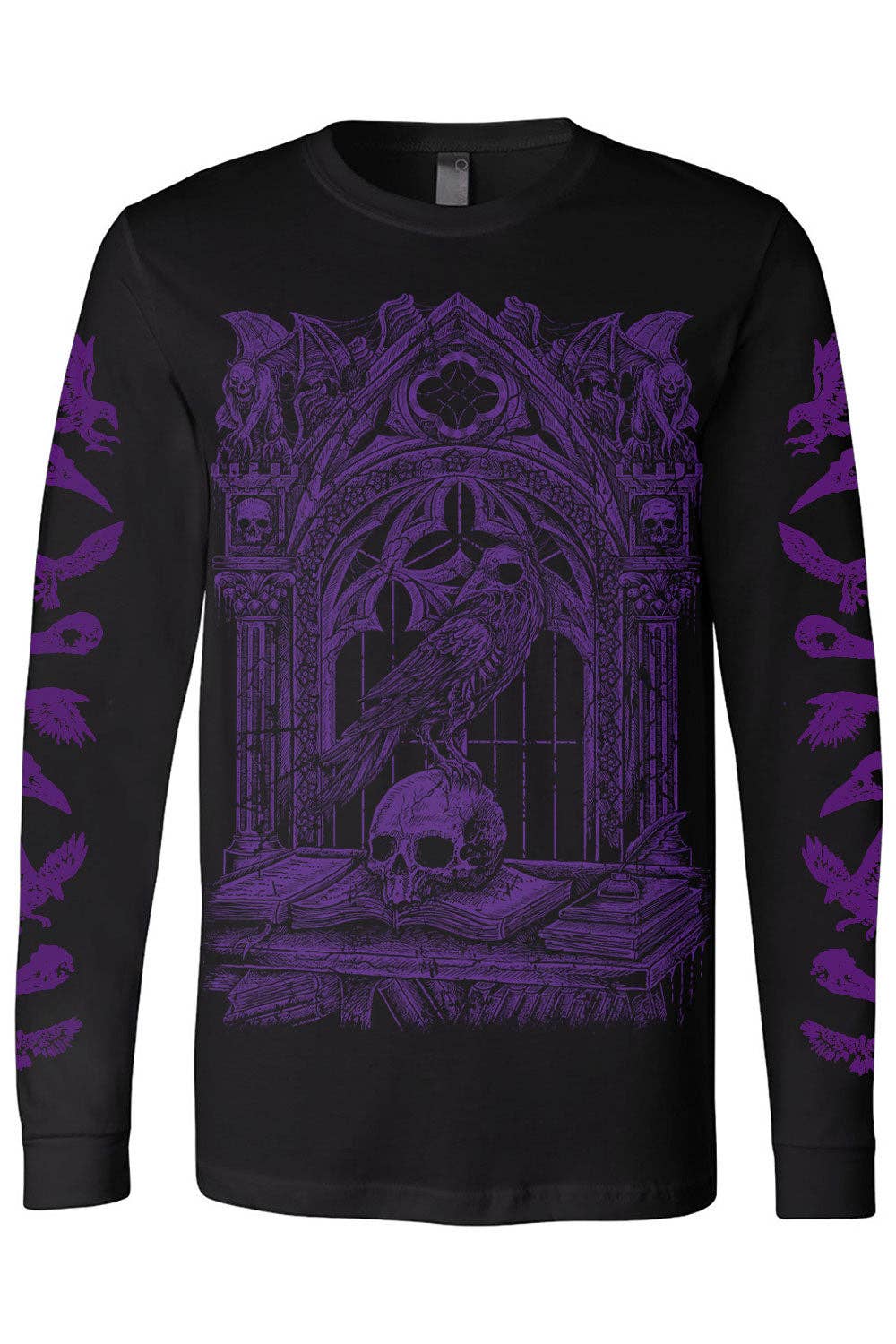 Quoth the Raven T-shirt [PURPLE]: L / Womens Tee Clothing - Gothic & Alternative Gift - Haunted