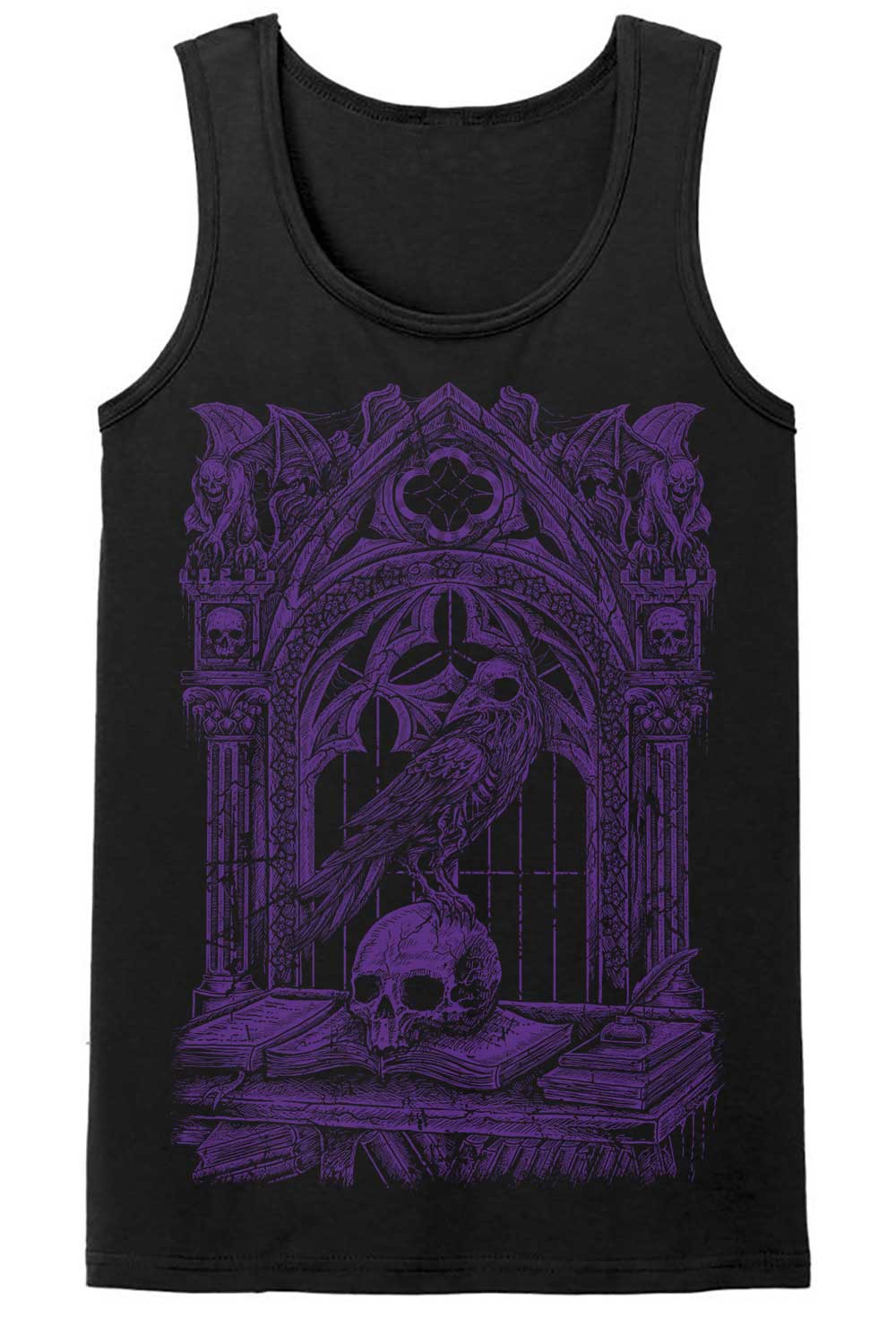 Quoth the Raven T-shirt [PURPLE]: L / Womens Tee Clothing - Gothic & Alternative Gift - Haunted