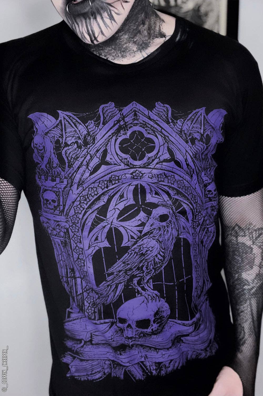 Quoth the Raven T-shirt [PURPLE]: L / Womens Tee Clothing - Gothic & Alternative Gift - Haunted