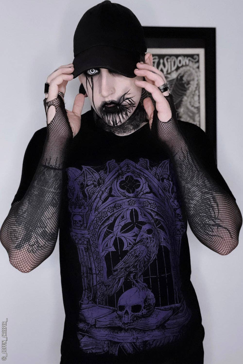 Quoth the Raven T-shirt [PURPLE]: L / Womens Tee Clothing - Gothic & Alternative Gift - Haunted