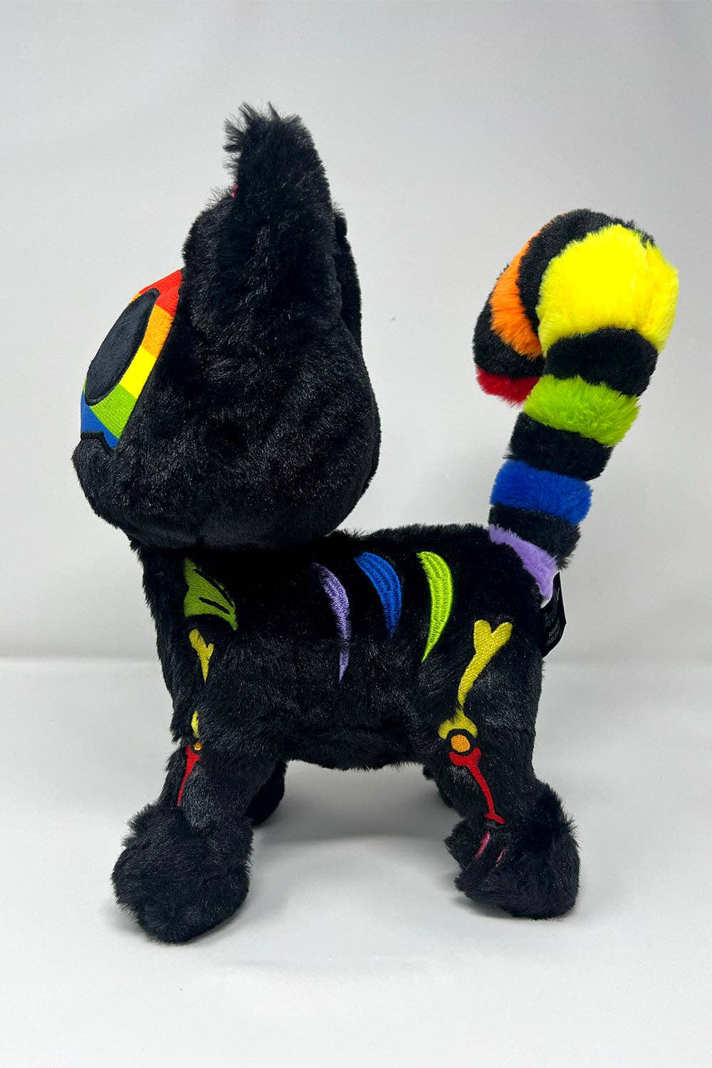Rainbow Skelekitty Plush Toy Skeleton Cat Kitty Goth Victorian Stuffed Animals - Gothic & Alternative Gift - Haunted