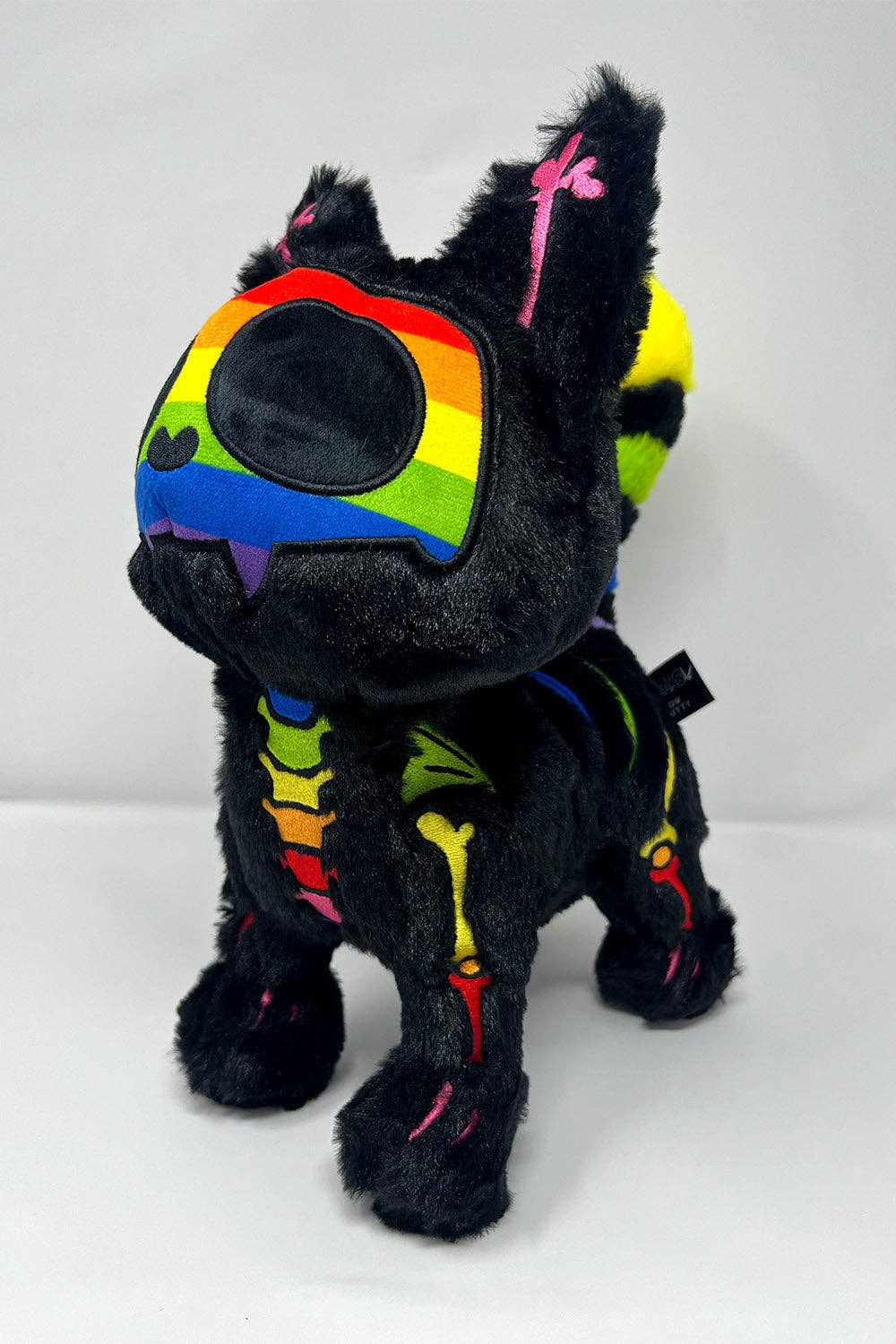 Rainbow Skelekitty Plush Toy Skeleton Cat Kitty Goth Victorian Stuffed Animals - Gothic & Alternative Gift - Haunted