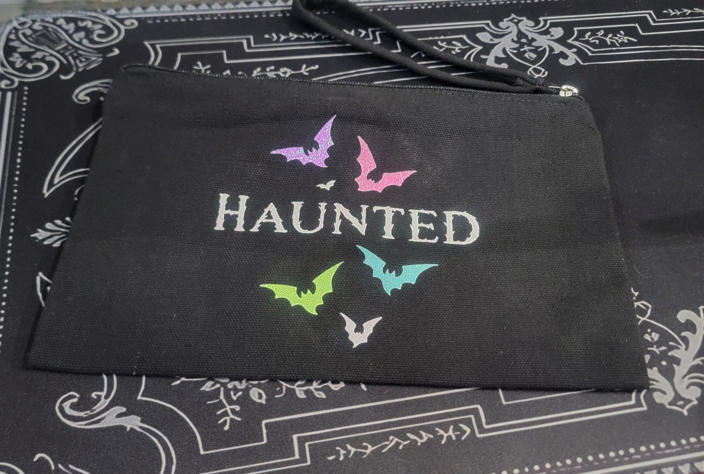 Rainbow Sparkly Bats Travel Bag Make up Bag Accessories - Gothic & Alternative Gift - Haunted
