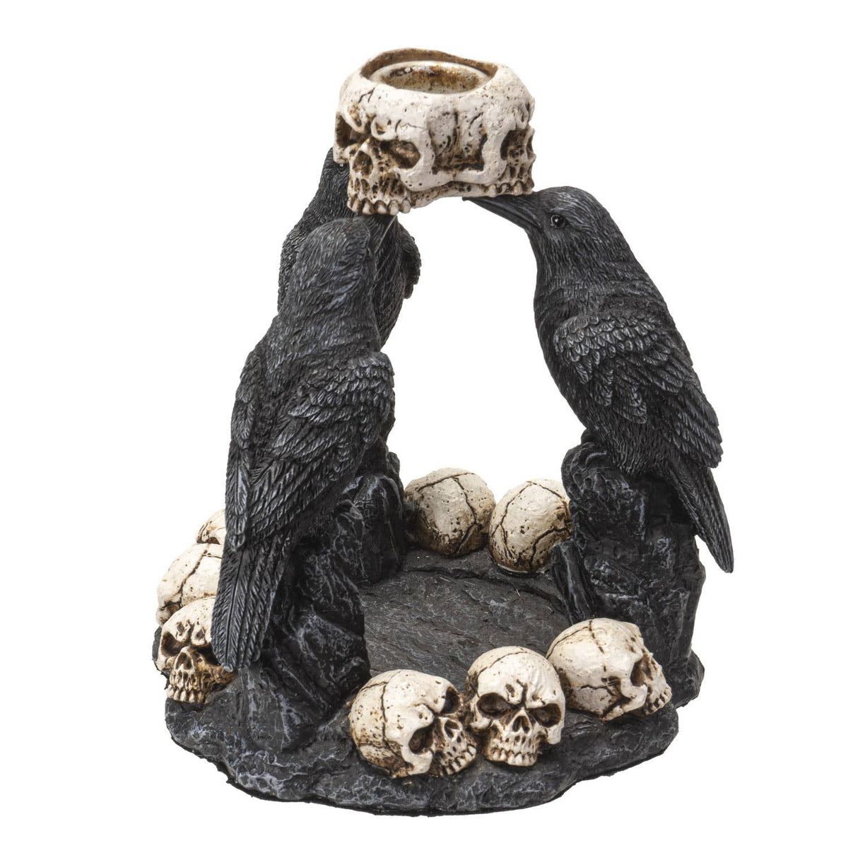 Raven Holding Skulls Backflow Incense Burner Holder Incense - Gothic & Alternative Gift - Haunted