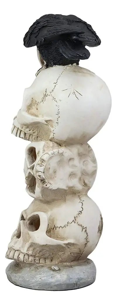 Raven Sitting on LED Skulls Statue Statues - Gothic & Alternative Gift - Haunted