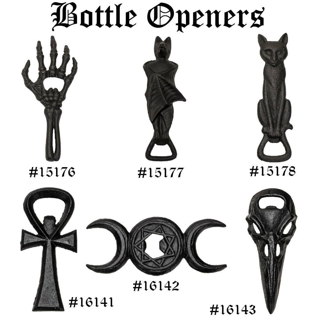 Raven Skull Cast Iron Bottle Opener Barware - Gothic & Alternative Gift - Haunted