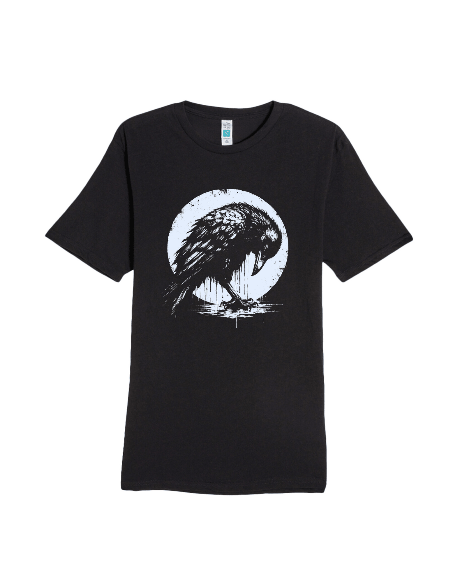 Raven With Moon Graphic T Shirt Goth Poe Crow Clothing - Gothic & Alternative Gift - Haunted