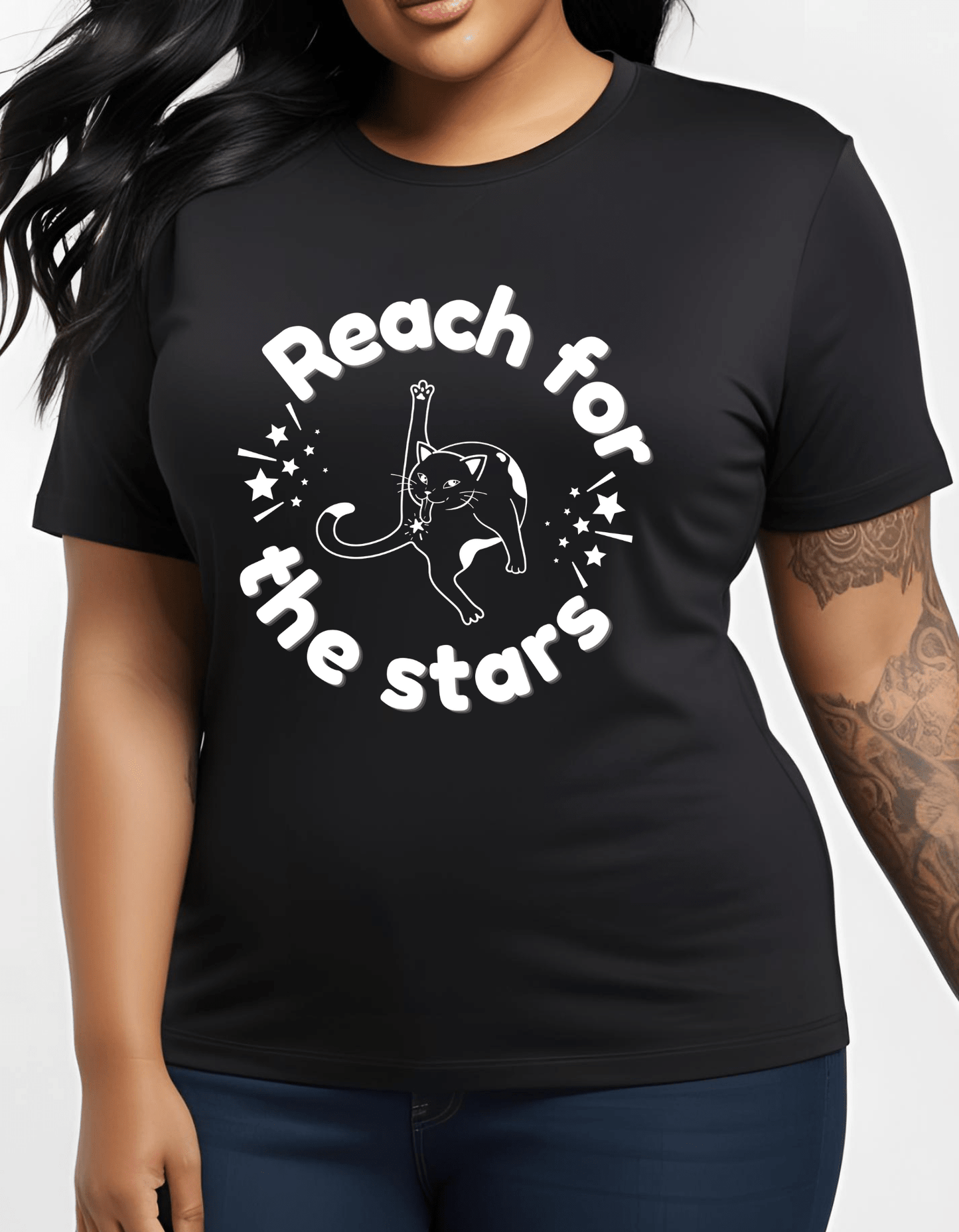 Reach for the Stars Cat T shirt - Gothic & Alternative Gift - Haunted