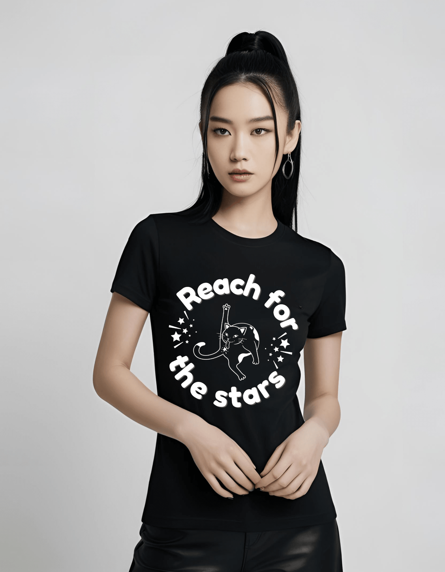 Reach for the Stars Cat T shirt - Gothic & Alternative Gift - Haunted