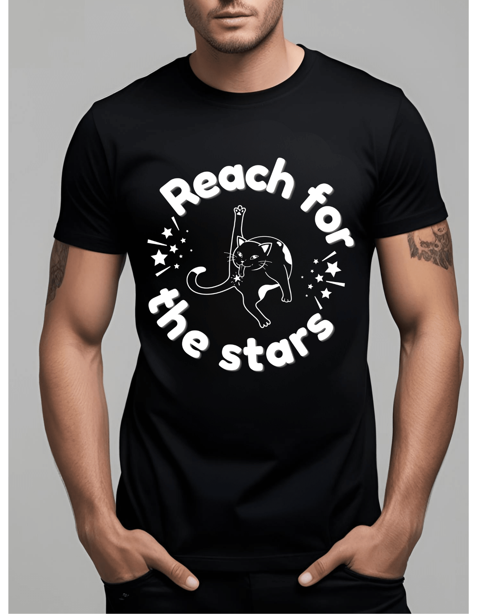 Reach for the Stars Cat T shirt - Gothic & Alternative Gift - Haunted