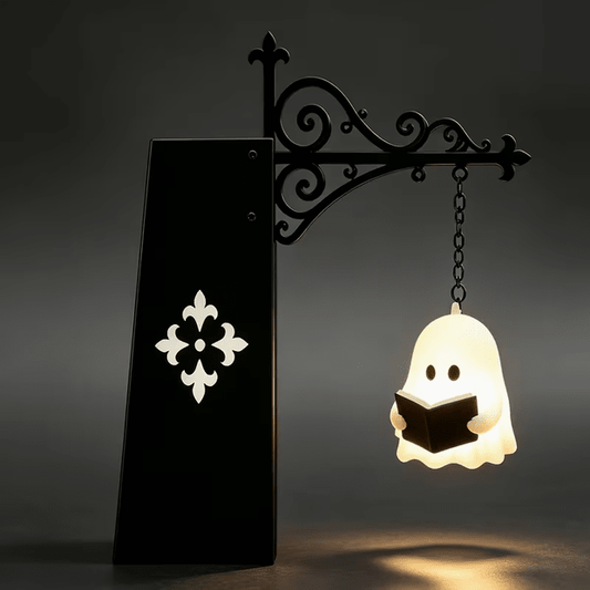 Reading Ghost Bookshelf Lantern Lamp & Bookend Bookends - Gothic & Alternative Gift - Haunted