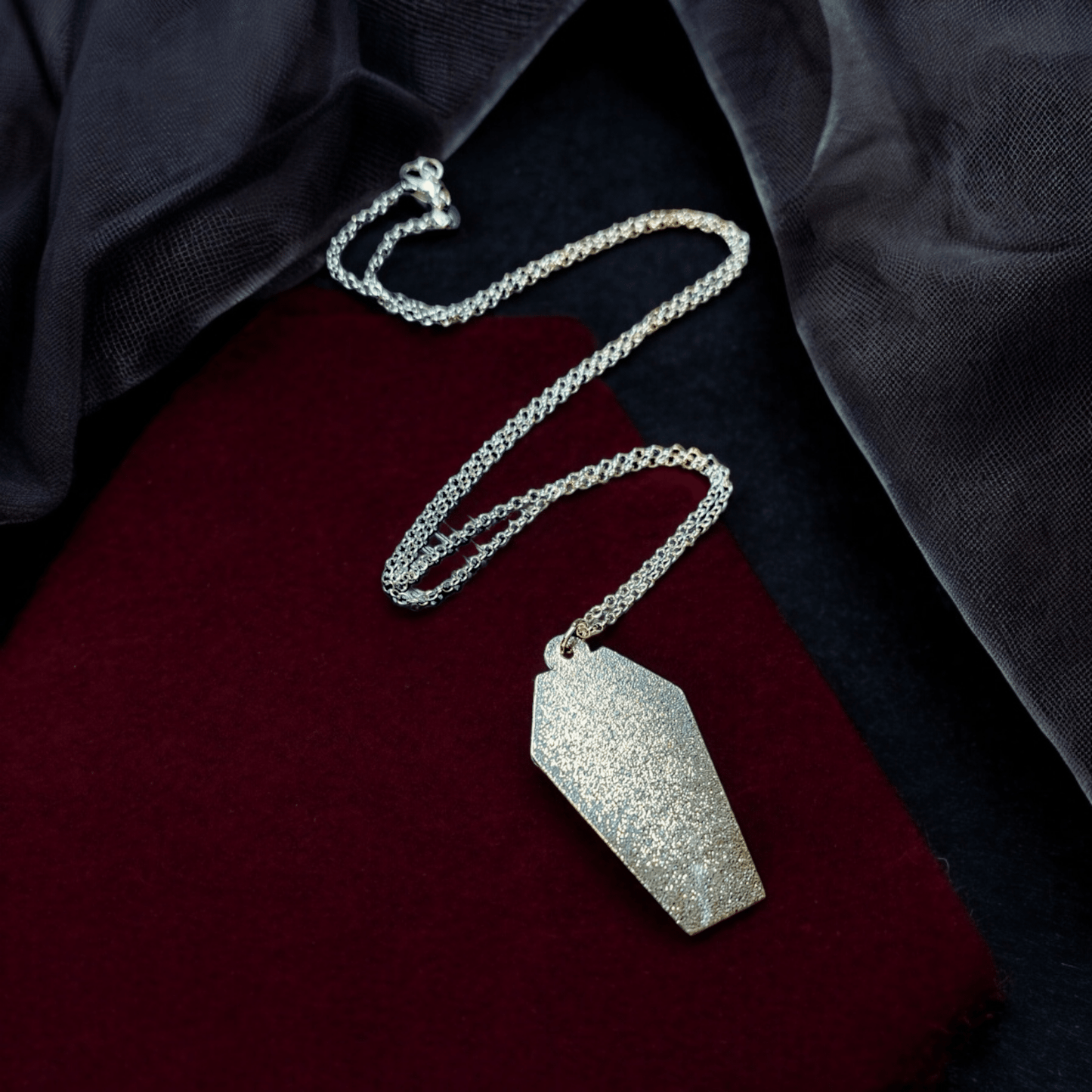 Real Spiderweb Coffin Necklace Jewelry - Gothic & Alternative Gift - Haunted