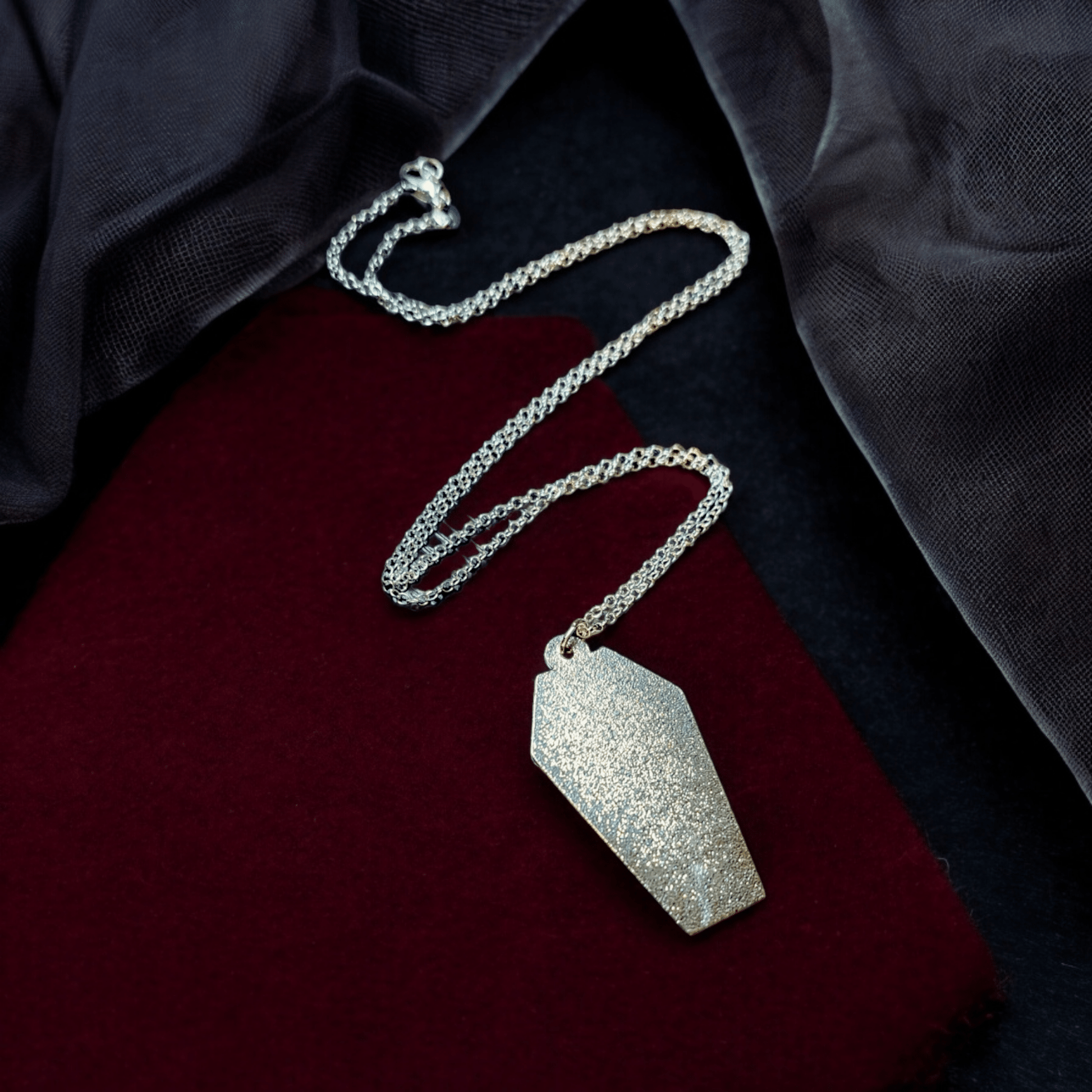 Real Spiderweb Coffin Necklace Jewelry - Gothic & Alternative Gift - Haunted