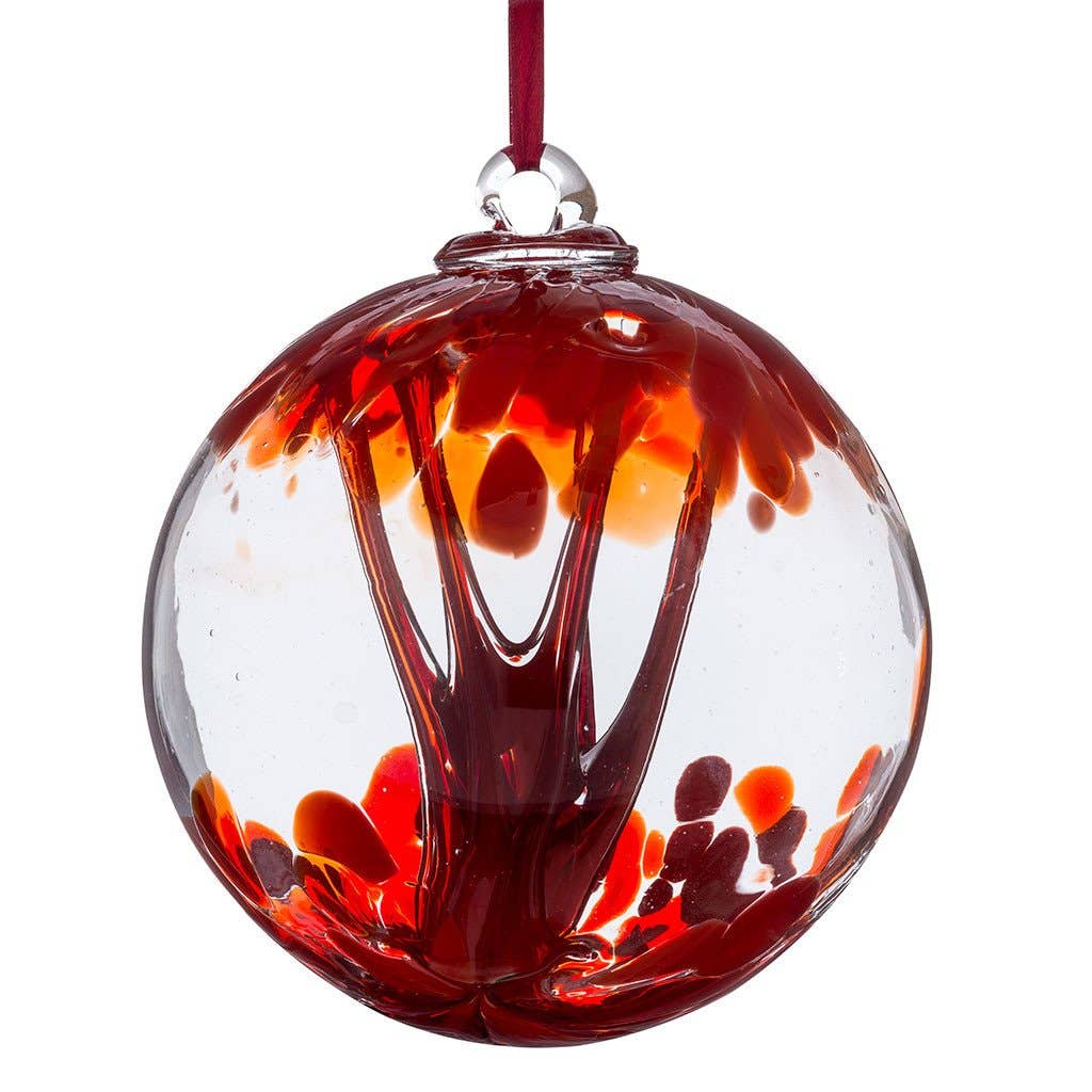 Red Glass Spirit Ball – 3.94-Inch Handcrafted Hanging Ornament Witch Supplies - Gothic & Alternative Gift - Haunted