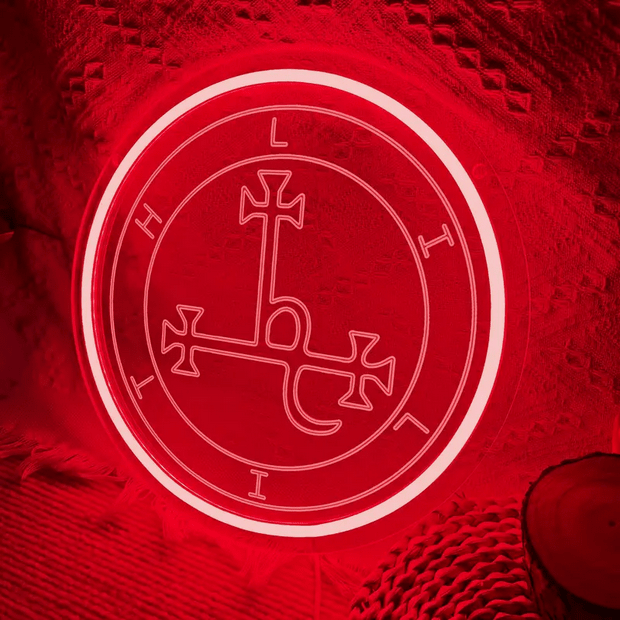 Red Lilith Sigil LED Neon Sign Wall Hanging - Gothic & Alternative Gift - Haunted